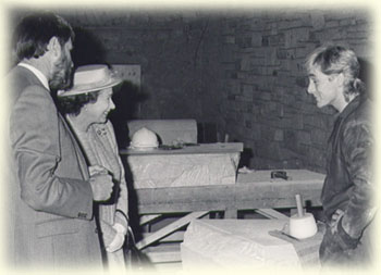 Queen Elizabeth awards Malcolm Goodwillie for the quality of his work at Stirling Castle